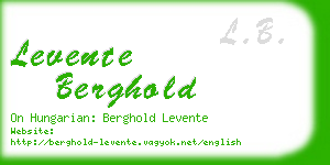 levente berghold business card